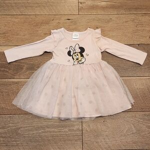 Disney Baby Minnie Mouse Pink Long Sleeve Tutu Dress 18M